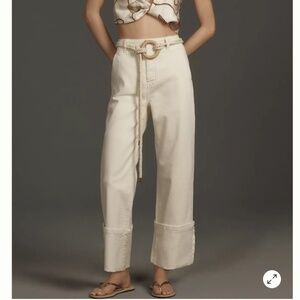 Anthropologie Pilcro Relaxed Cuff Mid-Rise Straight-Leg Jeans